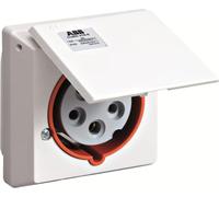 Prise encastrable Amphenol 16 ampères CEE à 5 broches (3P+N+PE), codage 6h rouge 380/415 V, fréquence 50 et 60 Hz - 1
