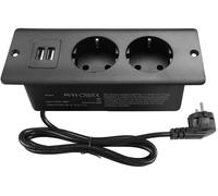 Prise encastrable avec 2 ports USB, multiprise encastrable 2 prises avec câble de 1,6 m