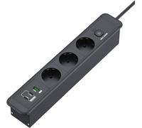 Prise encastrable avec USB - Prise encastrable triple avec 2 ports USB - Plateau de table - Prise encastrée avec 2 ports USB-C