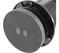 Prise encastrable GTV CAMINO 80 mm, 2x Schuko, USB C, recharge par induction 10 W, câble de 1,5 m, noir - prise élégante et pratique pour toutes les pièces