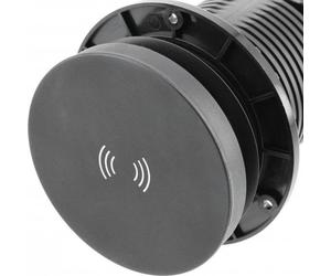 Prise encastrable GTV CAMINO 80 mm, 2x Schuko, USB C, recharge par induction 10 W, câble de 1,5 m, noir - prise élégante et pratique pour toutes les pièces
