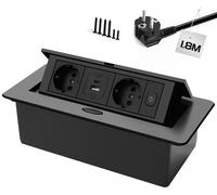 Prise encastrable, prise de bureau, USB 3.0 de type C, 20 W, charge rapide, prise de table rétractable