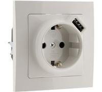 Prise encastrable Schuko 16A + USB - Kalya - Blanc -