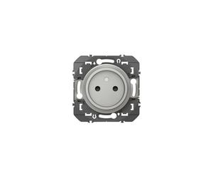 Prise encastrée 2P Legrand Dooxie 0 952 44 16A 250V Protection enfant Aluminium mat