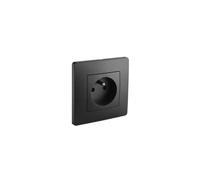 Prise encastrée Caly Debflex avec terre noire intense mat - 749552