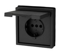 Prise encastrée design IP44, borne enfichable, tout-en-un, série V11, anthracite