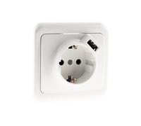 Zenitech Antaria Prise Schuko+USB - Blanc