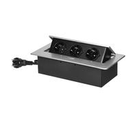 Prise encastrée Schuko, ORNO, 1,5 m, argent/noir