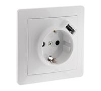 Zenitech Prise encastrée Schuko + USB A, Orys | Prise encastrée Schuko + USB A, Blanc, Orys
