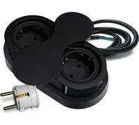 Prise encastrée Thebo 17096.08 noire ST 09 avec couvercle pivotant