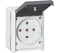 Prise étanche 3P+T+N 32A Plexo complet IP44 saillie - gris