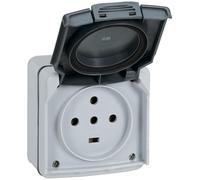Prise étanche 3P+T+N 20A Plexo complet IP55 saillie - gris - LEGRAND - 91657