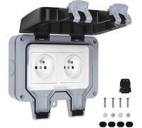 Prise Étanche Double Prise Electrique Extérieure IP66 Étanche Prise Murale 16A