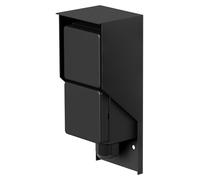 Prise extérieure - Boîtier de prise mural - Éclairage de jardin - Étanchéité IP44 - 70 x 180 x 65 mm - Noir