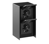 Prise extérieure double STEDDA IP44 acier inoxydable noir vertical Prises pour