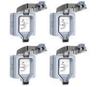 Prise extérieure Peviasot 4X, prise murale extérieure, prise pour jardin, type Schuko, étanche avec interrupteur, 16A, IP65