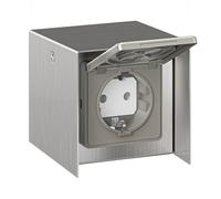 Prise extérieure simple STEDDA IP44 inox inox Prises pour le jardin