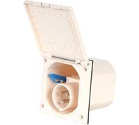 Prise extérieure wamovo CEE beige protégée contre les projections d'eau 200-240 V, 16 A, 3 pôles IP44 Caravane Camping-car