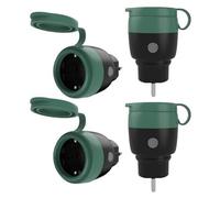 Prise extérieure Wi-Fi, lot de 4, indice de protection IP44, mesure de la consommation d'énergie, 16A/3680W, 2,4 GHz