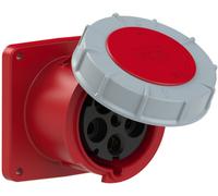 Prise encastrée 125A 5P Prise encastrée droite 6h 400V IP67 Prise encastrée rouge gris Twist Type 345 PCE 0674