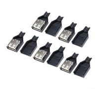 Prise femelle USB 2.0 type A 4p avec coque de protection pour alimentation mobile 5 V pour chargeur et transfert de données informatique, kit de soudage à insertion directe
