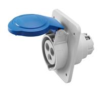 Prise Fixe Encastrée 10 Degrés IP54 2P+T 32A 200-250V 50/60Hz Bleu Câblage À Vis