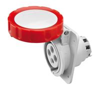 Prise Fixe Encastrée 10 Degrés IP67 3P+T 32A 380-415V Rouge Câblage À Vis