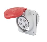Prise Fixe Encastrée À 10 Degrés IP54 3P+N+T 32A 380-415V Rouge Câblage À Vis