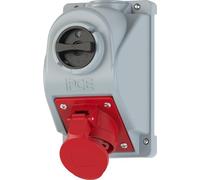 Prise fixe encastrée avec interrupteur type ""Combo-Pol"" 16A 400V 3P+Z+N, interrupteur 0-1 IP44