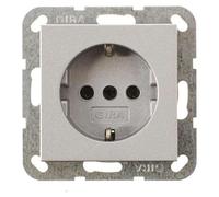 Prise Gira aspect aluminium Système 55, 1 pièce.