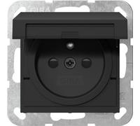 Prise Gira avec broche de terre KD + SP Système 55 Noir m 4488005