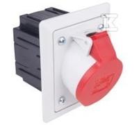 Prise grise inclinée 32A 5P avec boîtier encastré 425-6PKG