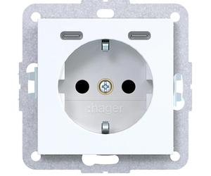Prise Hager A.x/C.x lw, modèle WAS4055WG