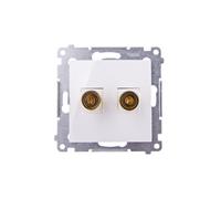 Prise haut-parleur Simon 54 blanche individuelle DGL2.01/11