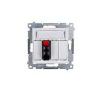 Prise haut-parleur Simon 54 blanche individuelle DGL31.01/11