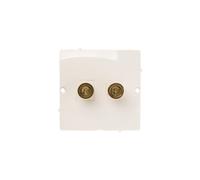 Prise haut-parleur Simon Basic blanche individuelle BMGL2.02/11