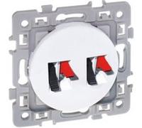 Prise haut-parleurs double blanche Square (60275) G