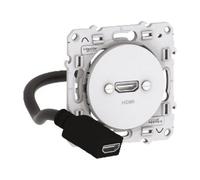 Prise HDMI - Schneider Electric - Odace - Blanc - Intérieur - Prêt à poser