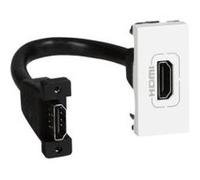 Prise HDMI typeA version 1.4 préconnectorisée Mosaic 1 module - blanc