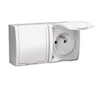 Kontakt-Simon AQGZ1-2Z/11 Prise de courant en plastique IP54 Blanc 250 V 122 mm 46 mm