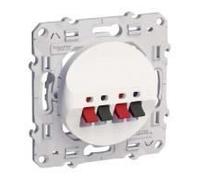 Schneider Electric - Prise haut-parleurs Odace S520488 Blanc 2 sorties carré intérieur