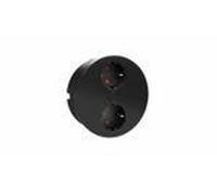 Prise HPF verrouillable, noir mat, ronde, double, électrique