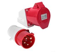 Prise ignifuge 32 A 5 broches 415 V très résistante | Convient pour les conditions humides, protection contre la pluie, idéal pour le camping, les caravanes et les événements en