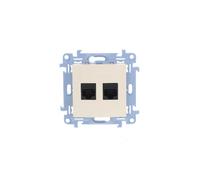 Prise informatique double 2xRJ45 cat.5e Simon 10 C52.01/41