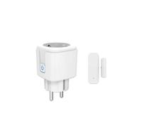 Prise Intelligente 16 A avec Détecteur de Porte/Fenêtre, Télécommande Sans Fil, Alarme Antivol, Minuterie WiFi et Prise UE