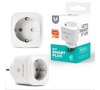 Prise intelligente FOREVER WLAN, prise WiFi domestique intelligente compatible avec Alexa, Google Assistant, mesure de la consommation d'énergie, commande vocale, télécommande APP, 2,4GHz, 16A