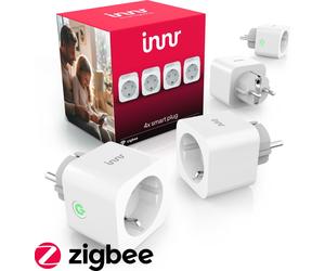 Prise intelligente Innr, fonctionne avec Hue*, Zigbee Smart Plug avec mesure de courant, pont nécessaire, pack de 4