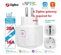 Prise intelligente Tuya Zigbee EU 16A/20A avec moniteur de consommation, minuterie, commande vocale, compatible avec Alexa, Google Home, Alice