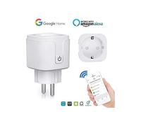 Prise intelligente Wi-Fi, 16 A, compatible avec Android, iOS, Amazon Alexa, Google Home Assistant, courant