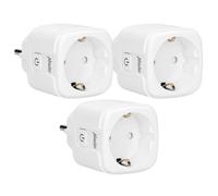 Prise intelligente Wi-Fi, 16A, 3680W, pack de 3 Alecto SMART-PLUG10 TRIPLE Blanc